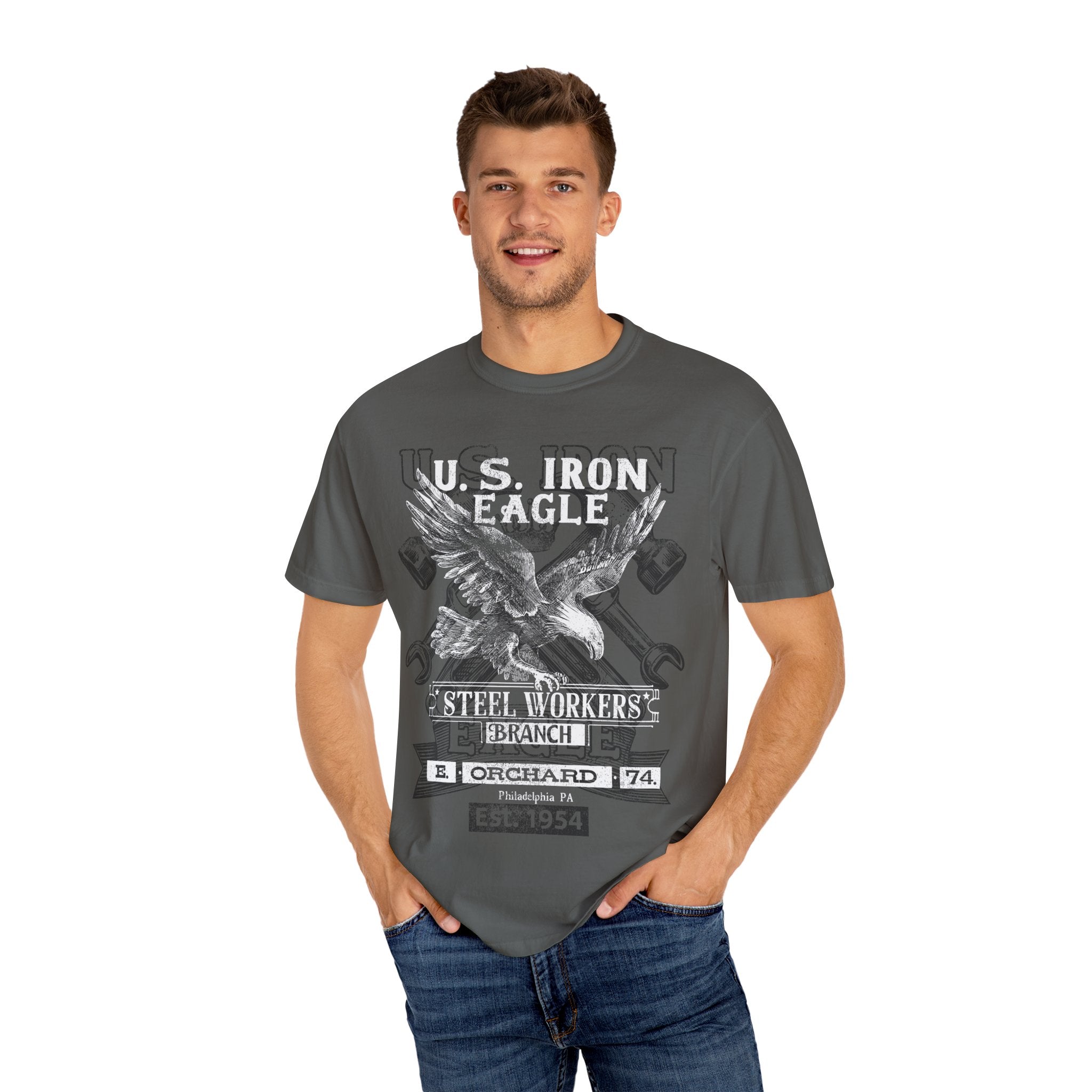 U.S. IRON EAGLE STEEL WORKERS Mens WUNDERLAND Short Sleeve Tee