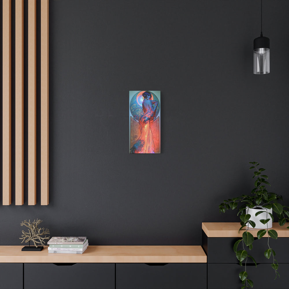 Art Nouveau Canvas Print — Elegant Femme Fatale Stretched Wall Art