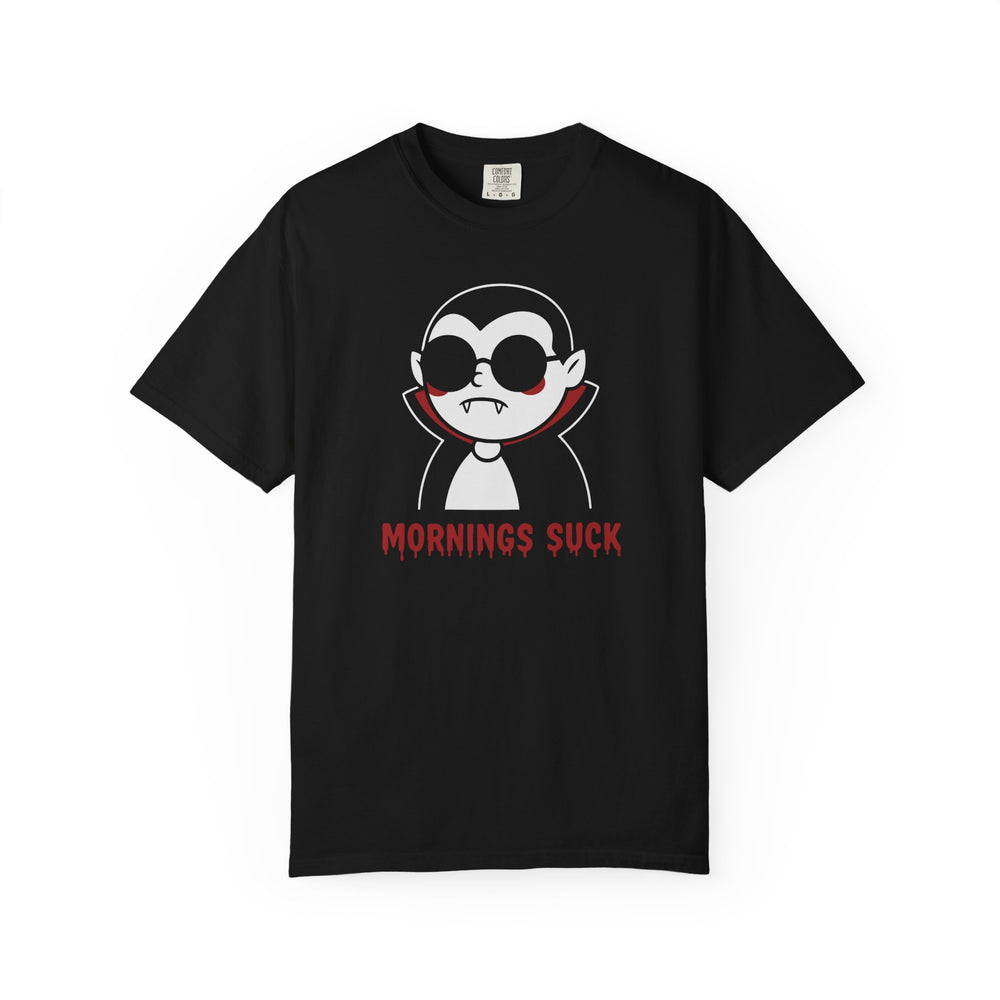 Mornings Suck Vampire Mens WUNDERLAND Backyard Dept Halloween Booteek Short Sleeve Tee