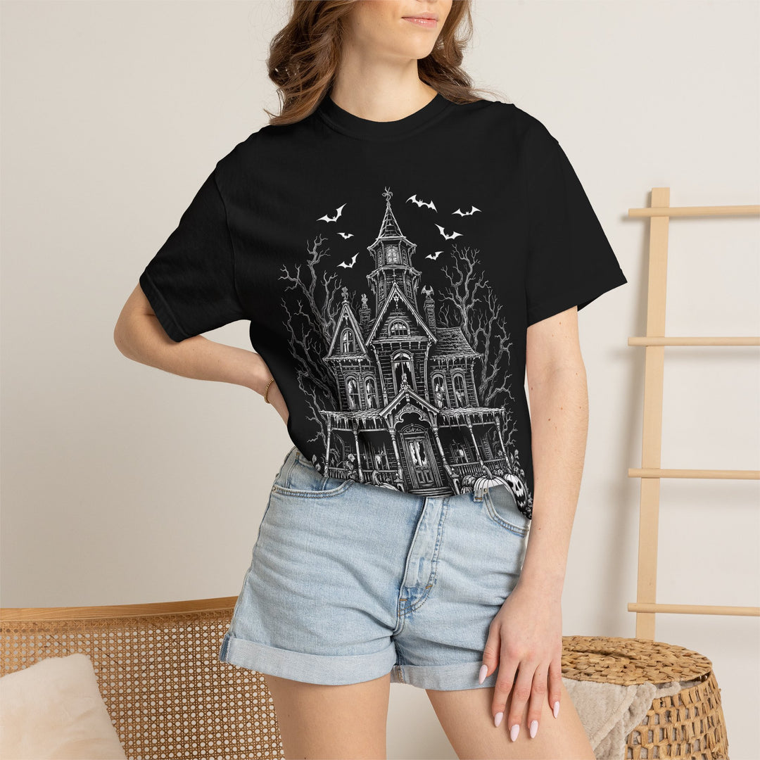 Spooky Haunted House Womens WUNDERLAND Halloween Booteek Short Sleeve Tee