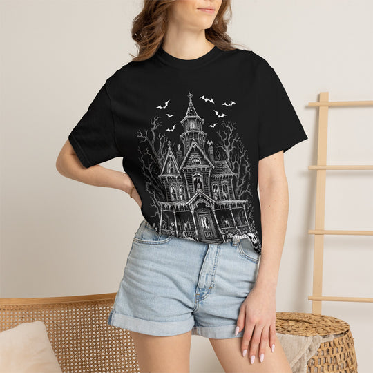 Spooky Haunted House Womens WUNDERLAND Halloween Booteek Short Sleeve Tee