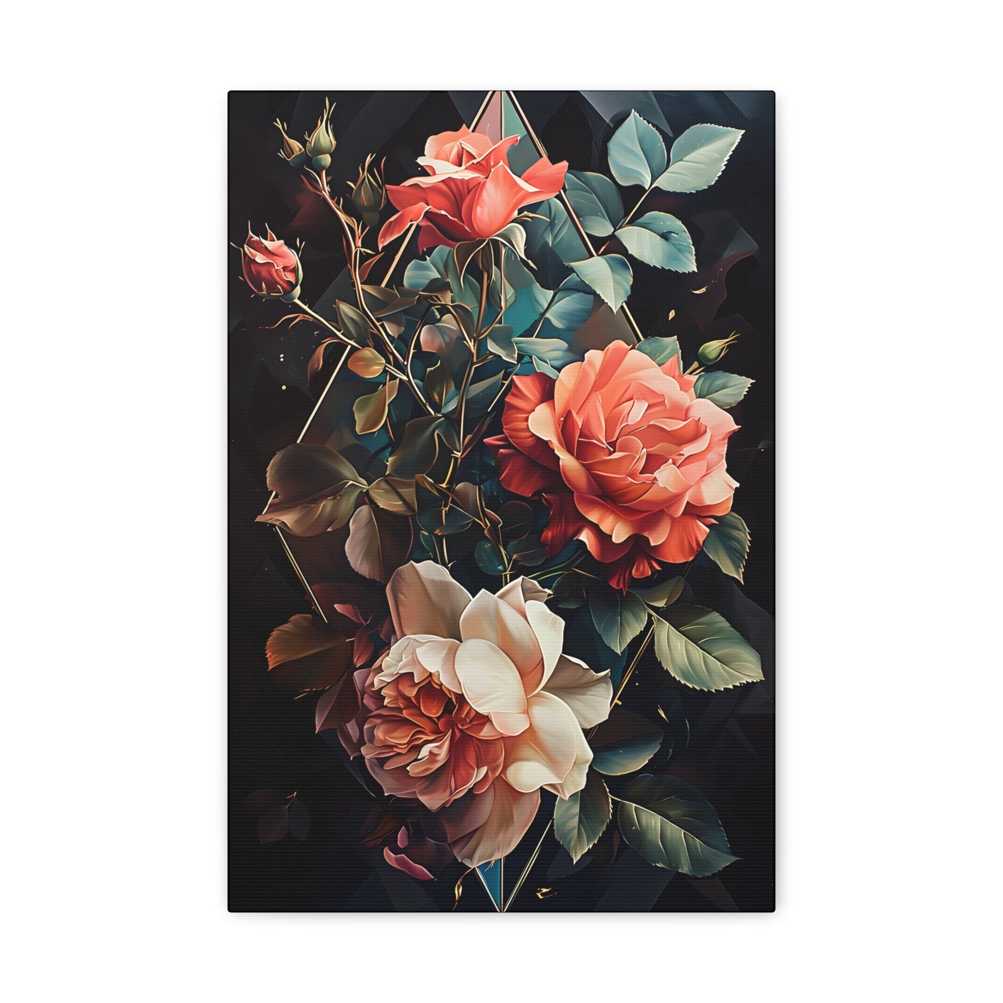 Diamond Roses Canvas Print