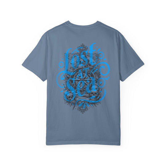 LOST AT SEA NAUTICAL COMPASS SKULLS Mens AQUA VIDA Short Sleeve Tee