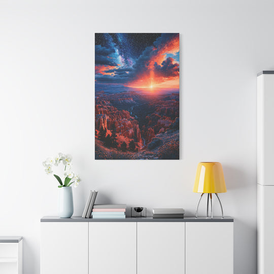 Canyon Under the Sunset Galaxy Canvas Wall Art