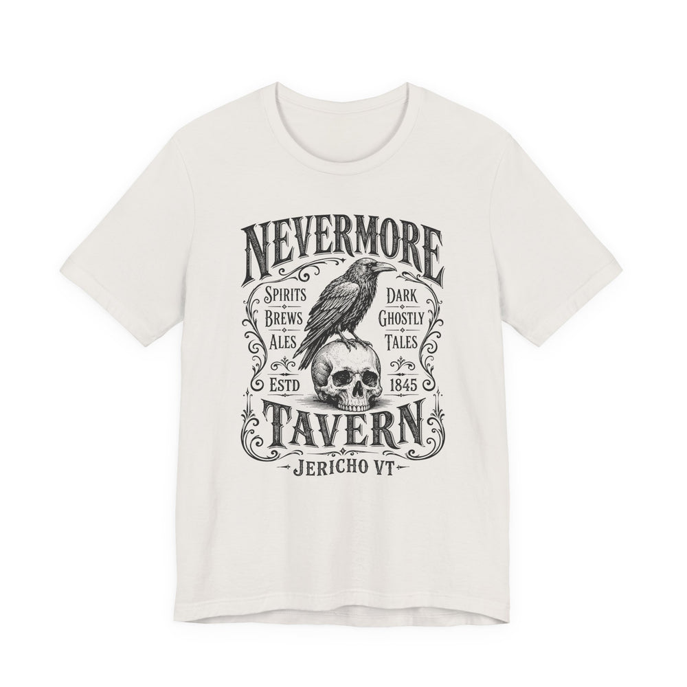 Nevermore Tavern Raven & Skull Gothic Pub Men's Halloween Classic Fit Tee
