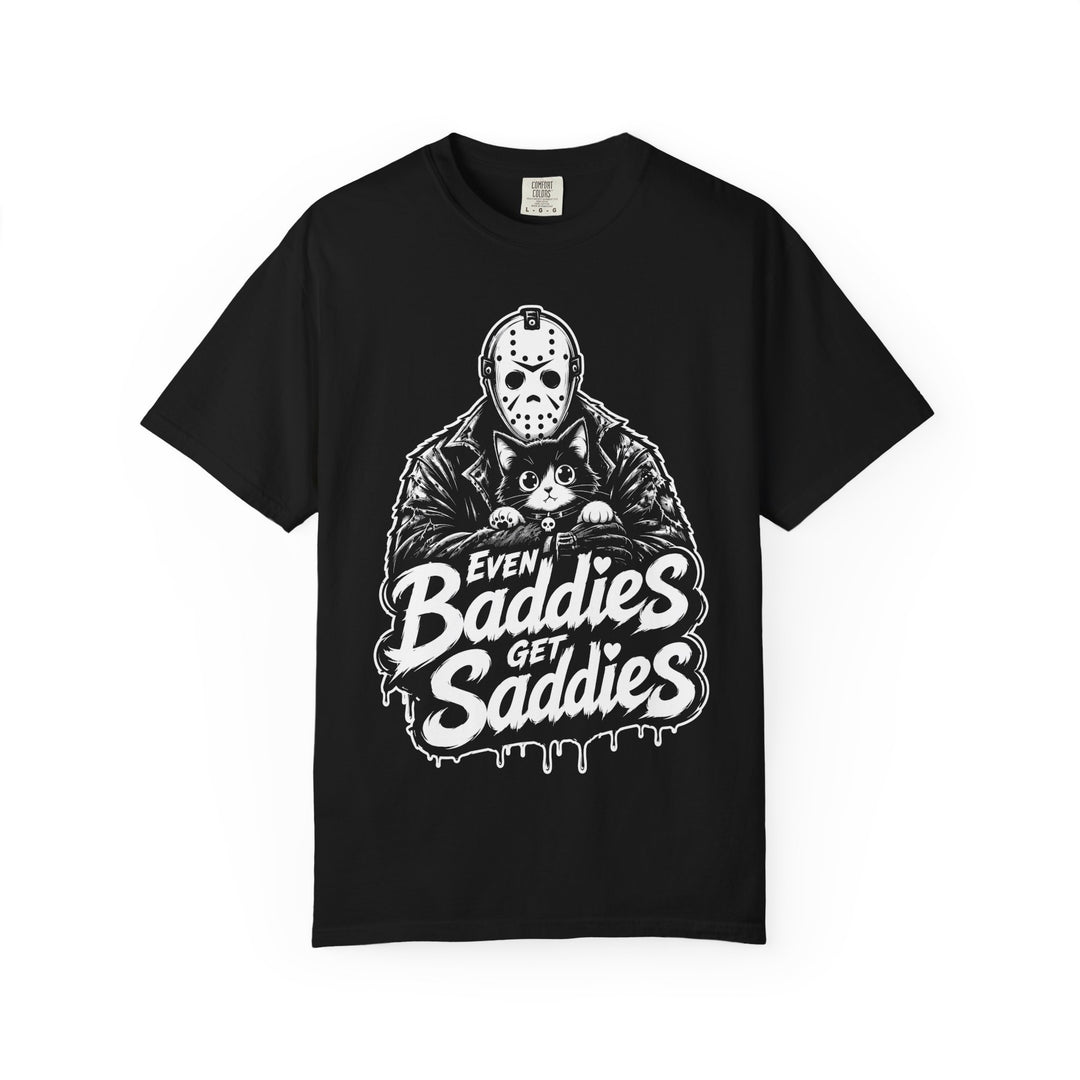 Even Baddies Get Saddies Mens WUNDERLAND Backyard Dept Halloween Booteek Short Sleeve Tee