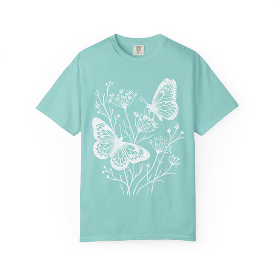Boho Butterflies And Wildflowers Womens L'Atomique Relaxed Fit Comfort Colors Graphic Tee