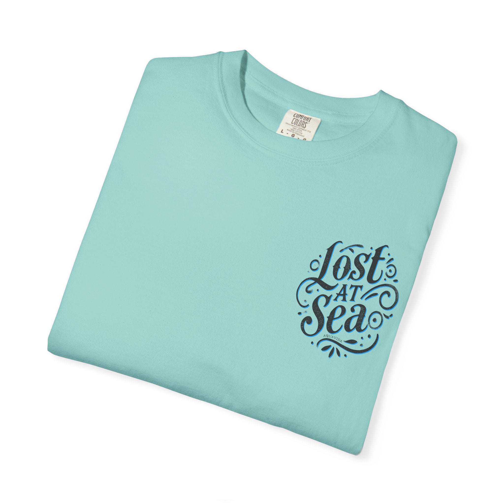 LOST AT SEA NAUTICAL COMPASS SKULLS Mens AQUA VIDA Short Sleeve Tee