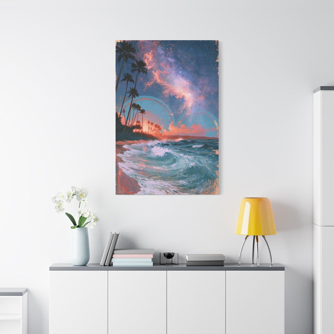 Tropical Wave — Surreal Sunset Beach Canvas Wall Art