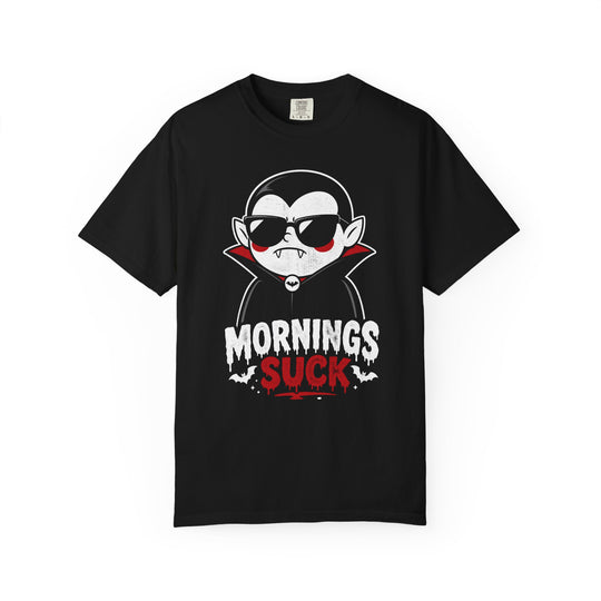 Mornings Suck Vampire Mens WUNDERLAND Halloween Booteek Short Sleeve Tee