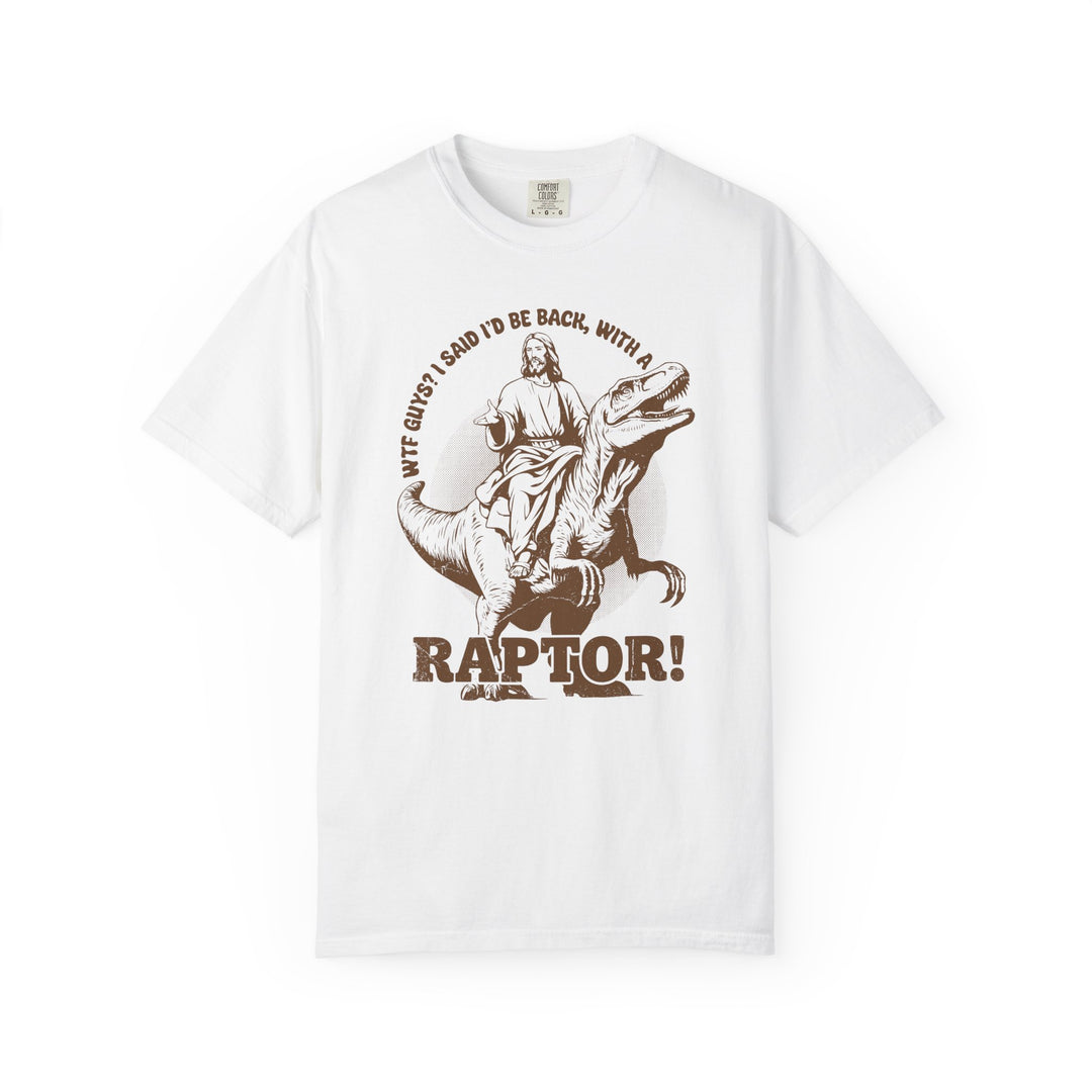 Vintage Jesus Riding Velociraptor Mens WUNDERLAND Vibes Short Sleeve Tee
