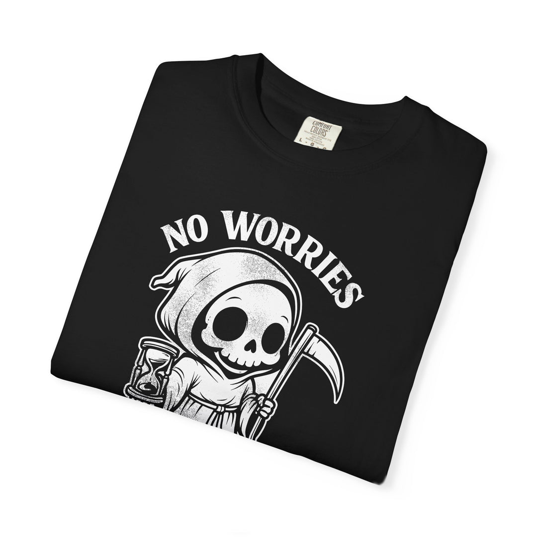 No Worries I Can Wait Grim Reaper Mens WUNDERLAND Halloween Booteek Short Sleeve Tee