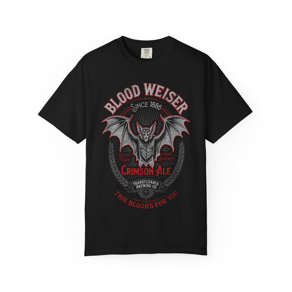 Blood Weiser Crimson Ale Mens WUNDERLAND Backyard Dept Halloween Booteek Short Sleeve Tee