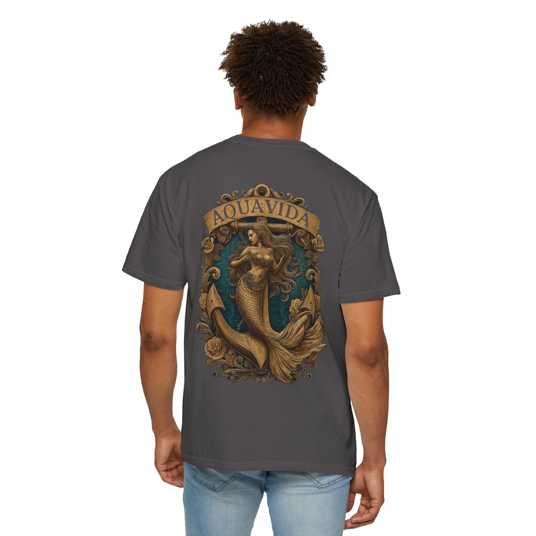 Mermaid Crest Mens AQUA VIDA Short Sleeve Tee