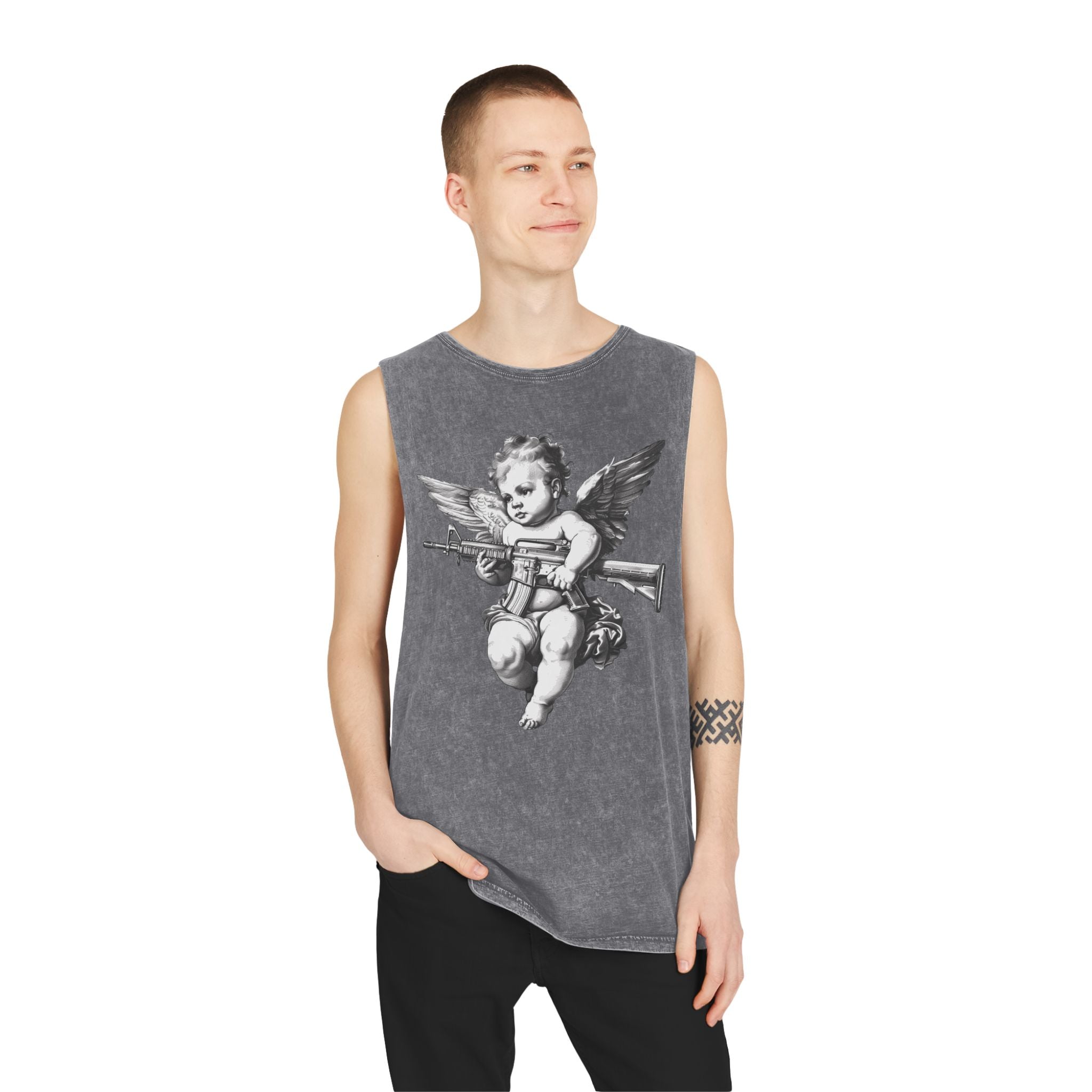 Higher Power Mens Atomyk  Stonewash Tank Top