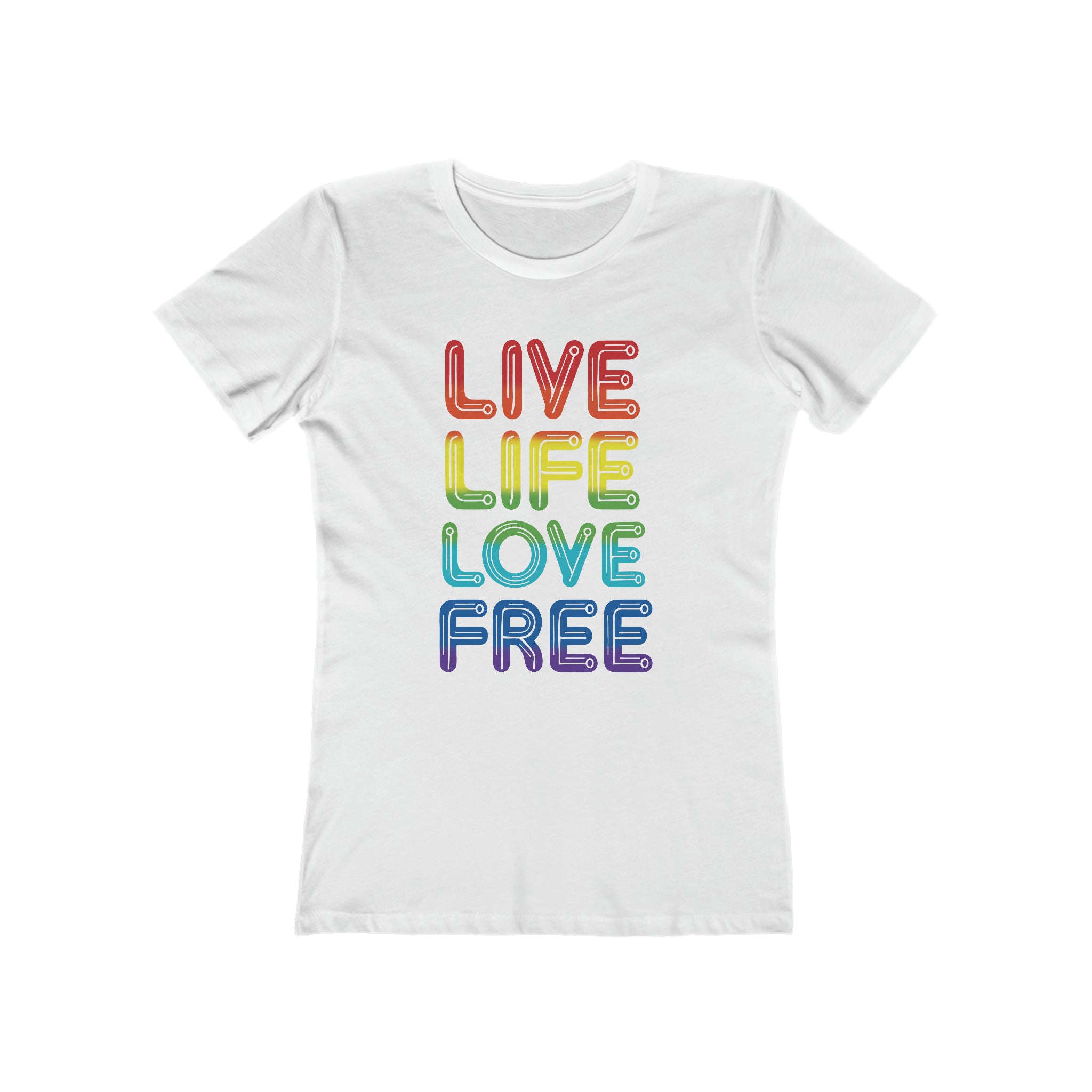 Love Life Live Free Womens Pride 24 Graphic Tee