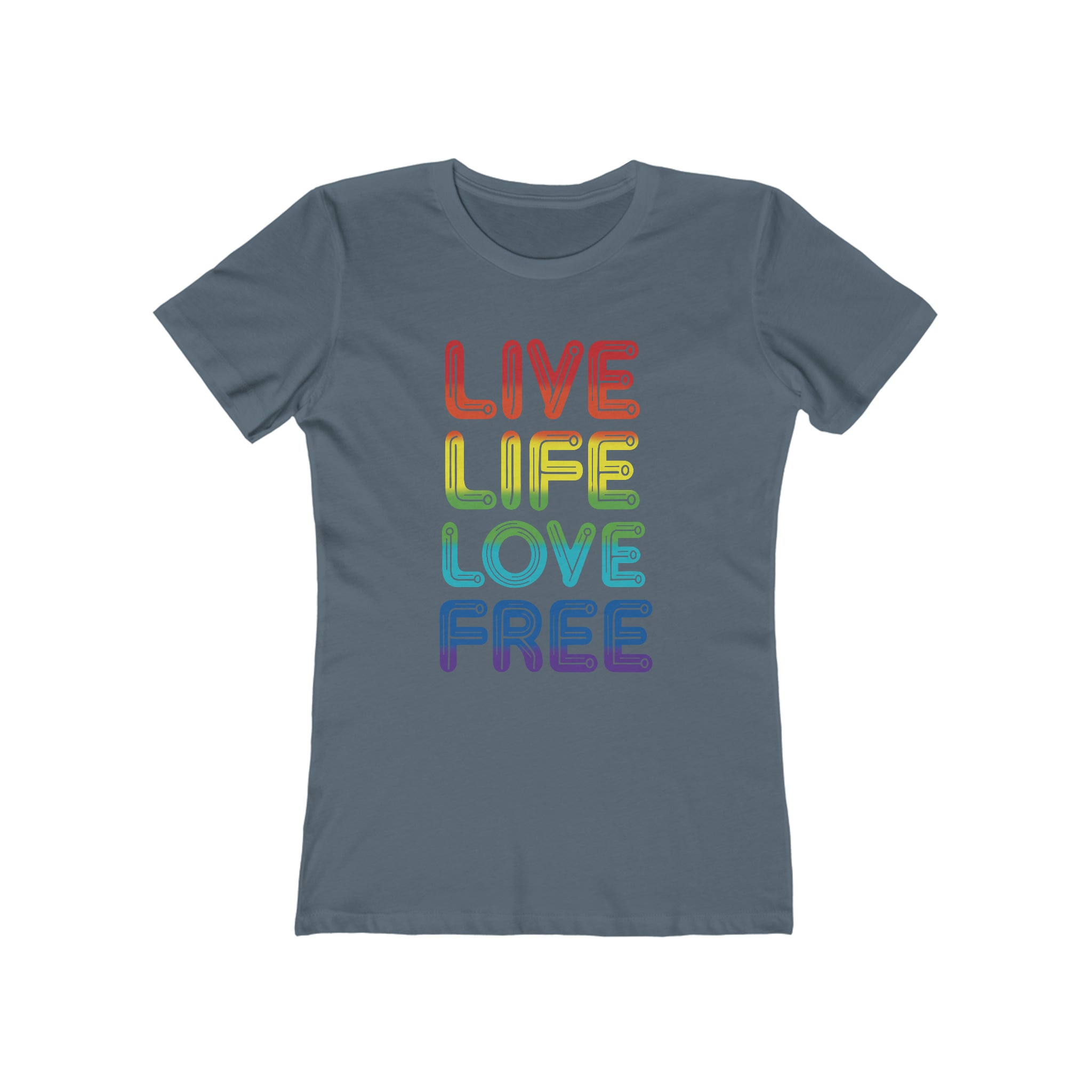 Love Life Live Free Womens Pride 24 Graphic Tee