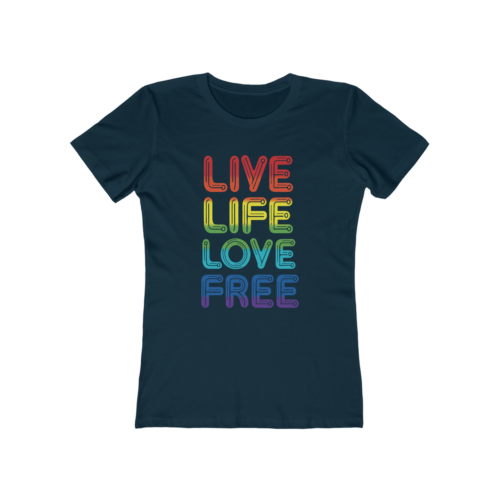 Love Life Live Free Womens Pride 24 Graphic Tee