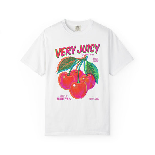 Very Juicy Cherries Womens L'Atomique Relaxed Fit Comfort Colors Graphic Tee