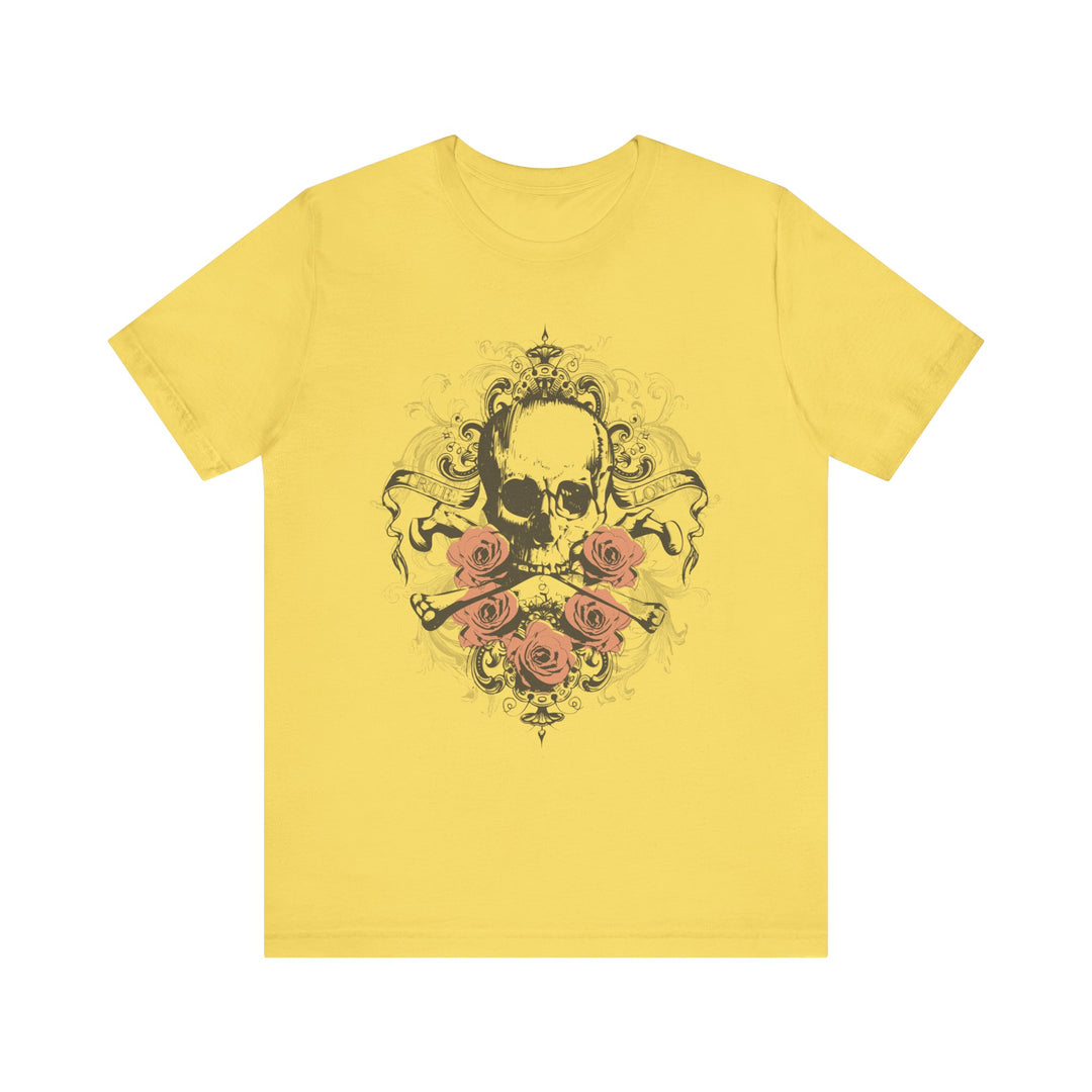 True Love Skull & Roses Vintage Womens L'Atomique Relaxed Graphic Short Sleeve Tee