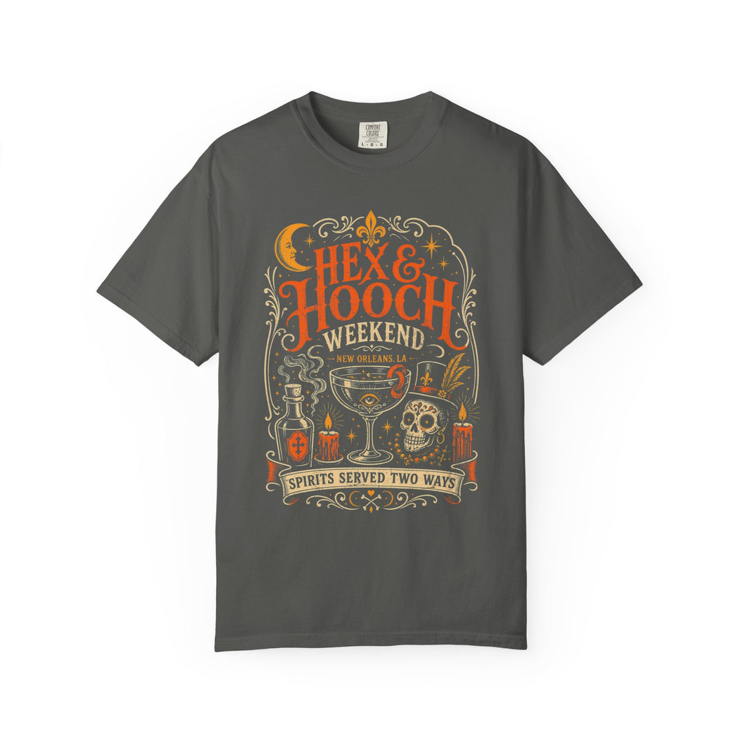Hex &amp; Hooch New Orleans Womens WUNDERLAND Halloween Booteek Short Sleeve Tee