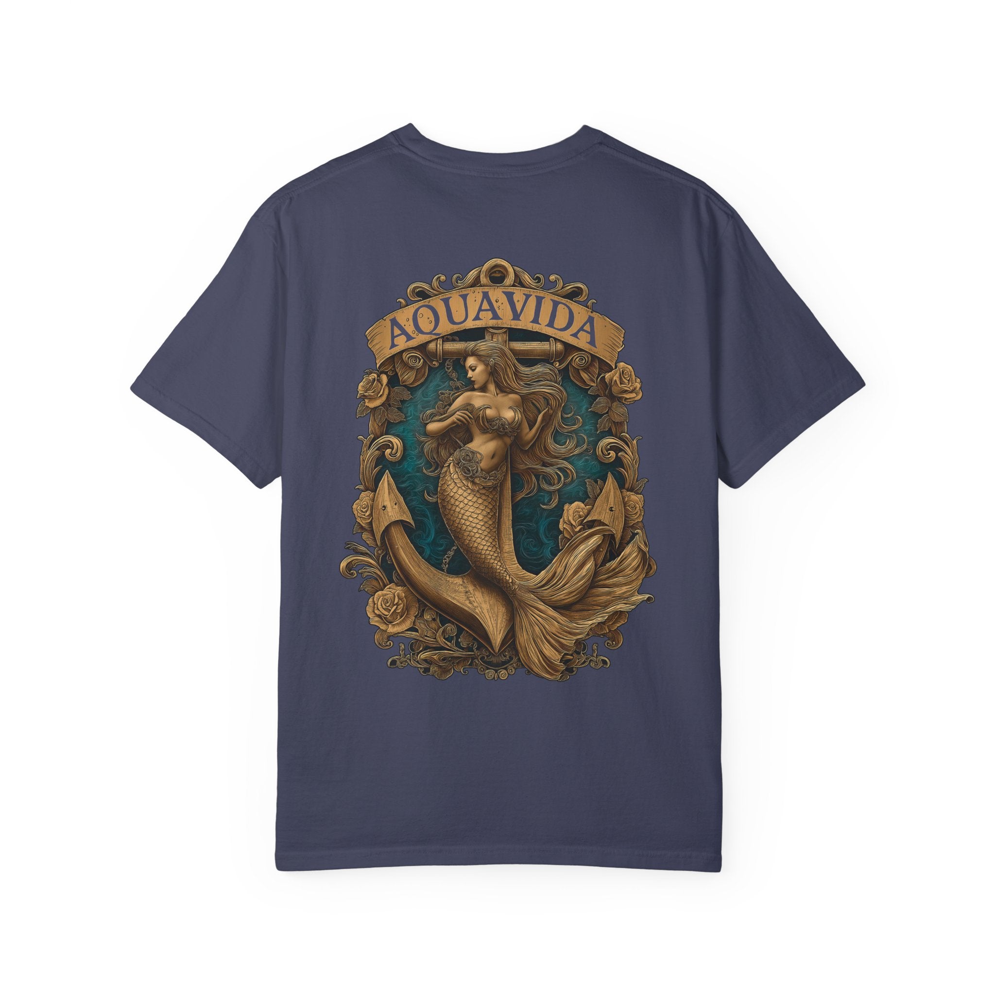 Mermaid Crest Mens AQUA VIDA Short Sleeve Tee