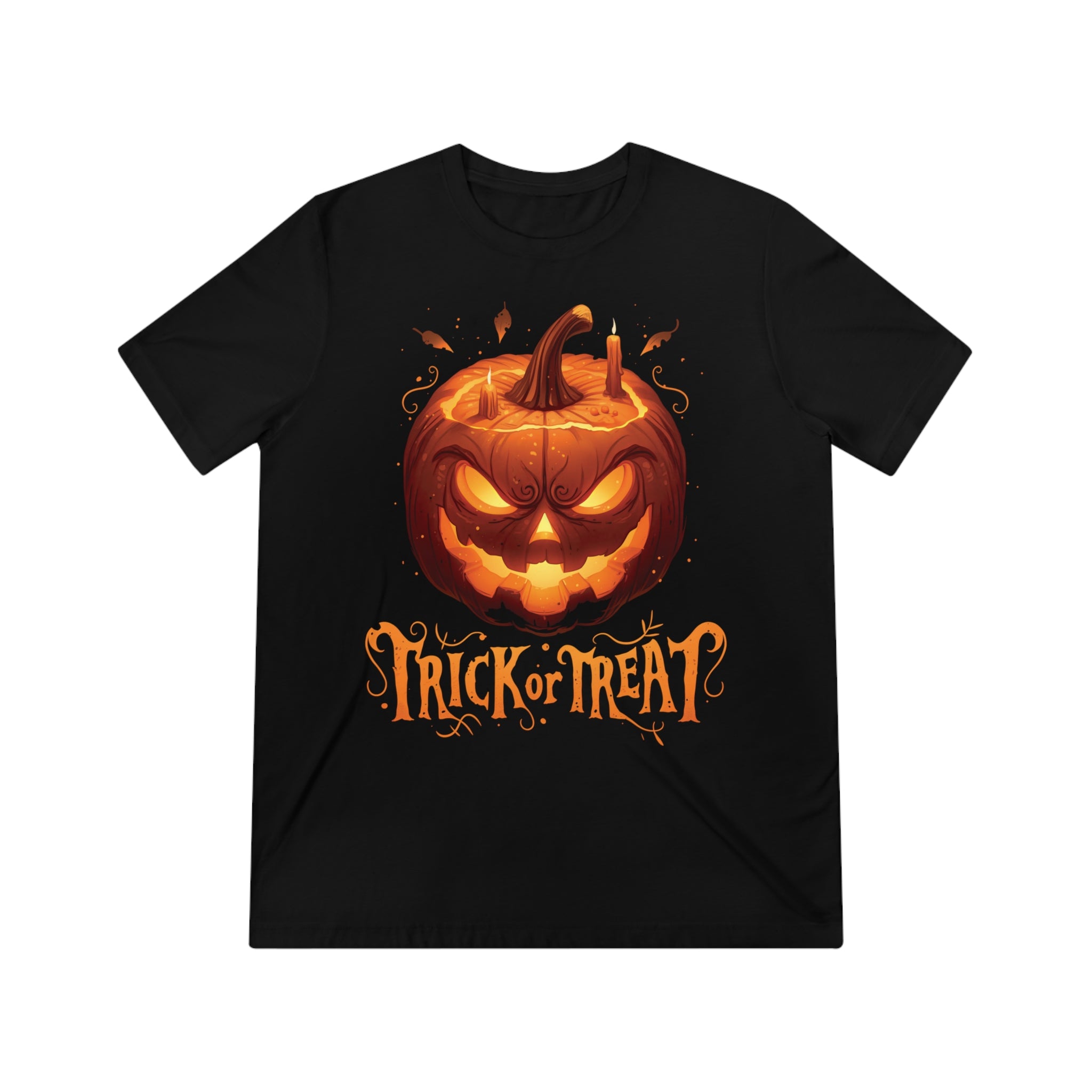 Trick Or Treat Jack O Lantern Womens Halloween Booteek Triblend Tee