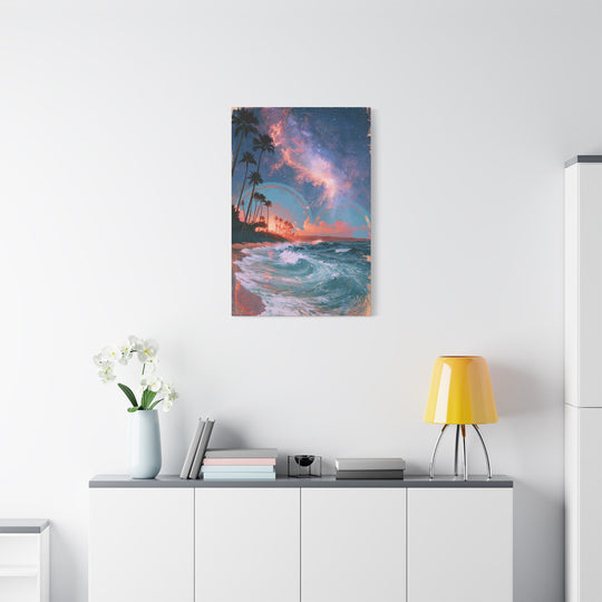 Tropical Wave — Surreal Sunset Beach Canvas Wall Art