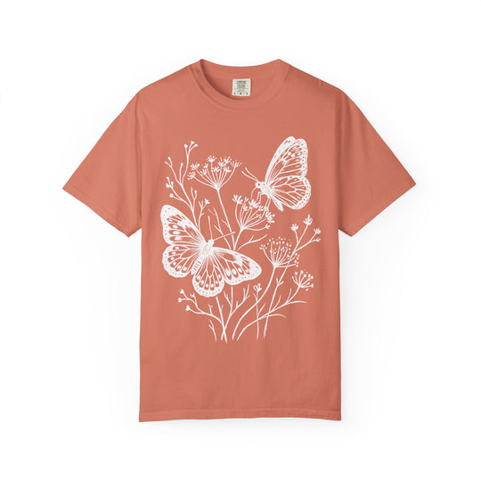 Boho Butterflies And Wildflowers Womens L'Atomique Relaxed Fit Comfort Colors Graphic Tee