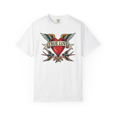 True Love Heart Tattoo Womens L'Atomique Relaxed Fit Comfort Colors Graphic Tee