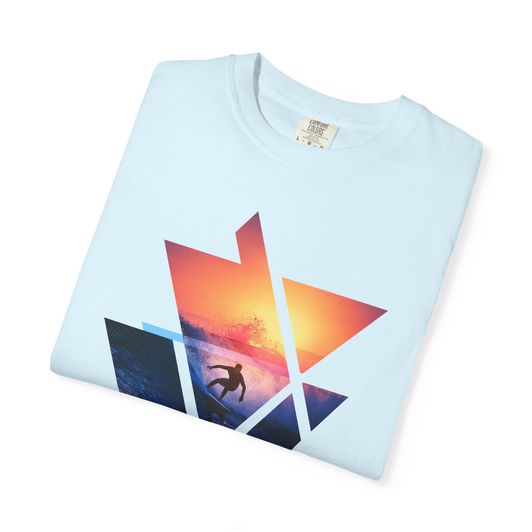 Surf Sunset Geometric Beach Mens AQUAVIDA Short Sleeve Tee
