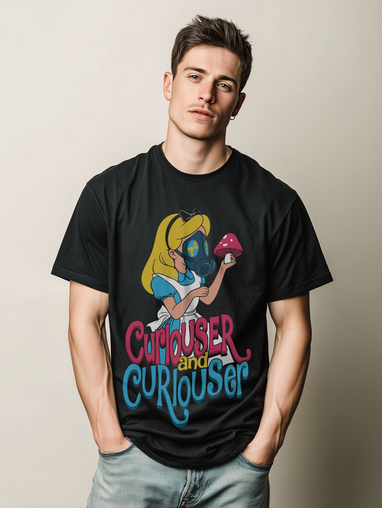 CURIOUSER & CURIOUSER Vintage Mens ATOMYK Short Sleeve Tee