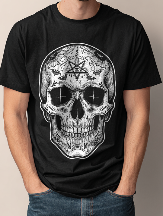 Tattoo Skull Mens WUNDERLAND Backyard Dept Halloween Booteek Short Sleeve Tee