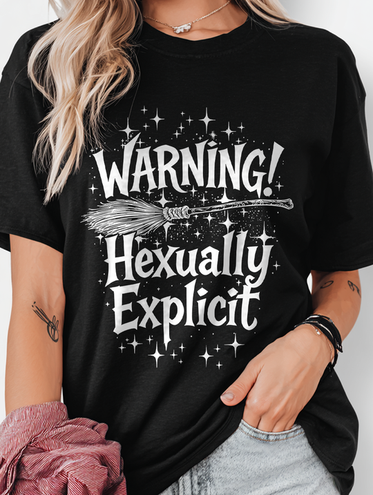 Hexually Explicit Womens WUNDERLAND Backyard Dept Halloween Booteek Short Sleeve Tee