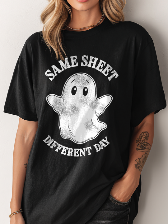 Same Sheet Womens WUNDERLAND Backyard Dept Halloween Booteek Short Sleeve Tee
