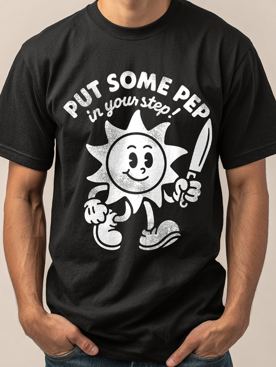 Put Some Pep In Your Step Mens WUNDERLAND Backyard Dept Halloween Booteek Short Sleeve Tee