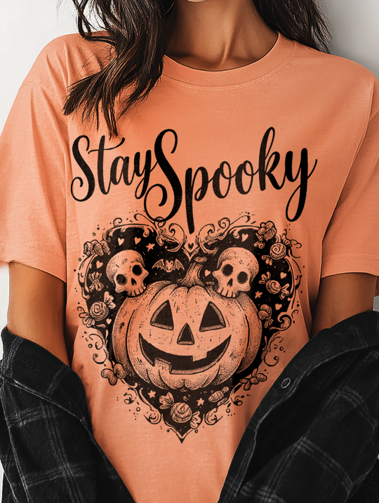 Stay Spooky Womens WUNDERLAND Backyard Dept Halloween Booteek Short Sleeve Tee