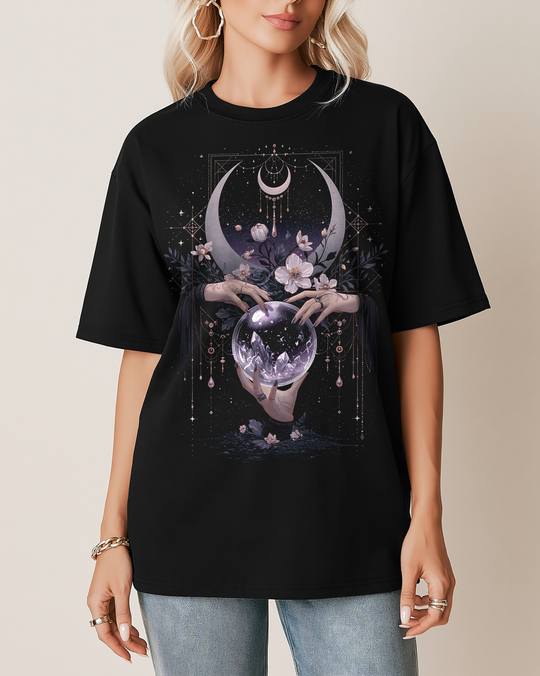 Crystal Ball Floral Moonlit Witch Women&