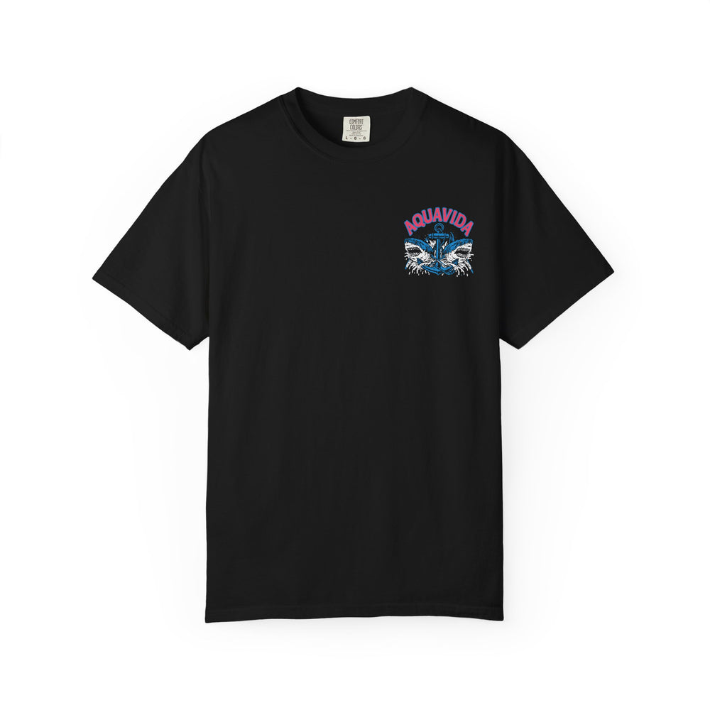 AquaVida Surf Co. T-Shirt — Vintage Shark Anchor Surf Tee Mens AQUA VIDA Short Sleeve Tee
