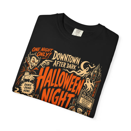 Halloween Night Out — Retro Spooky Poster Womens WUNDERLAND Halloween Booteek Short Sleeve Tee