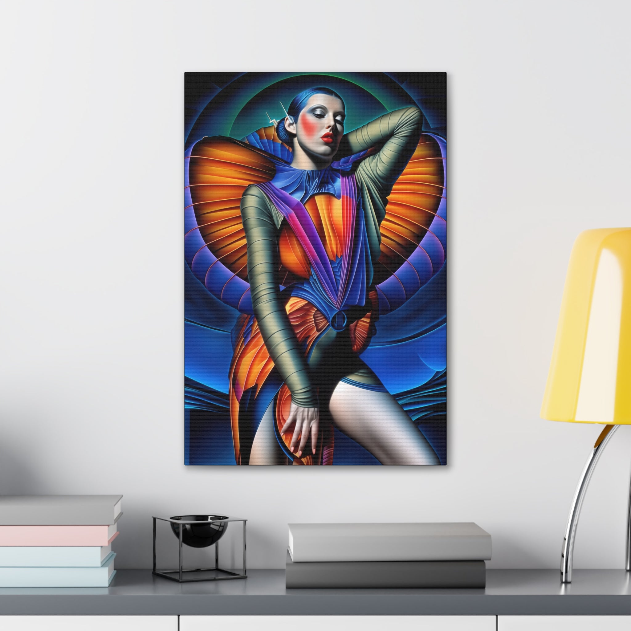 Canvas Wraps - Art Deco Retro Futuristic Fashion Portrait