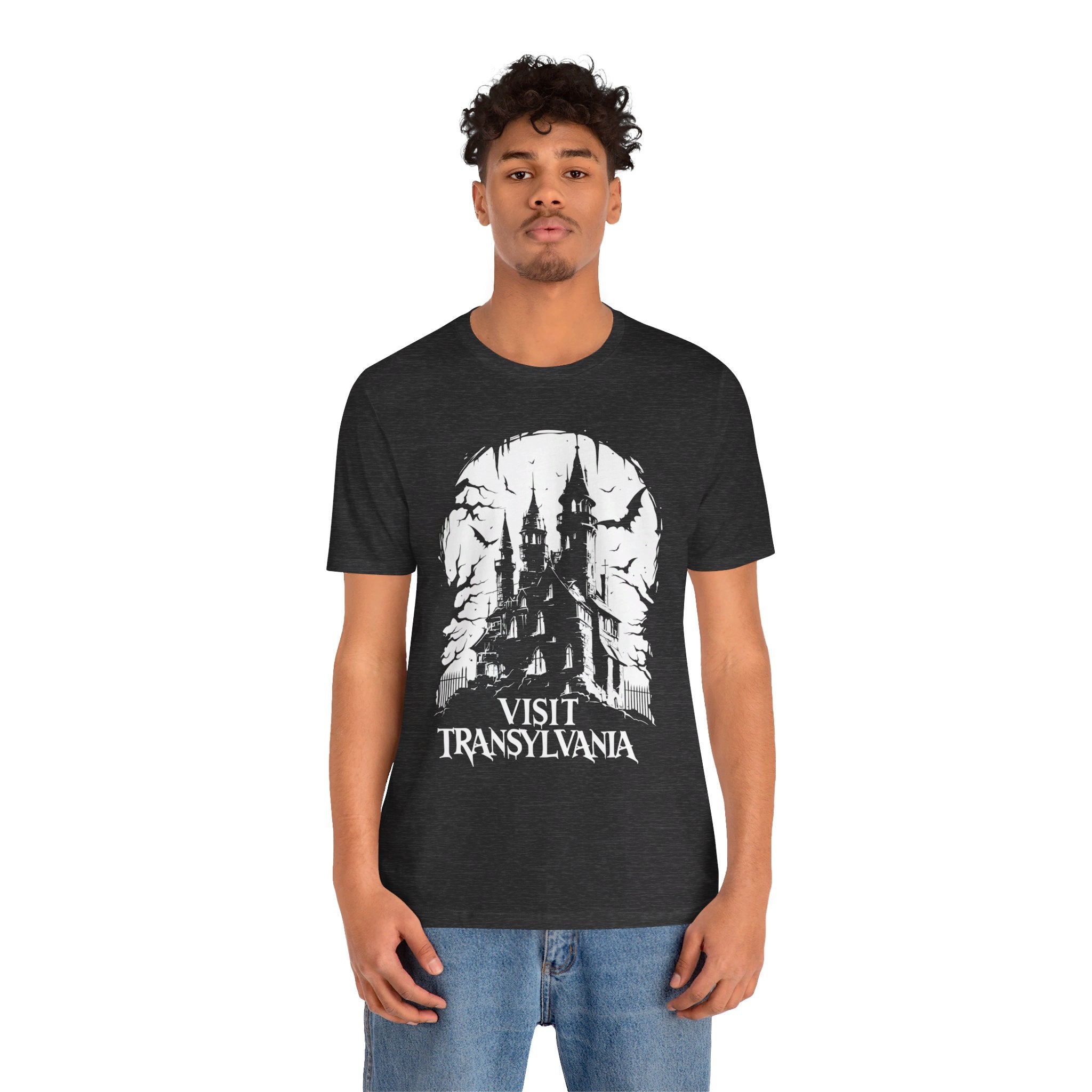 Visit Transylvania Mens Halloween Booteek Jersey Short Sleeve Tee