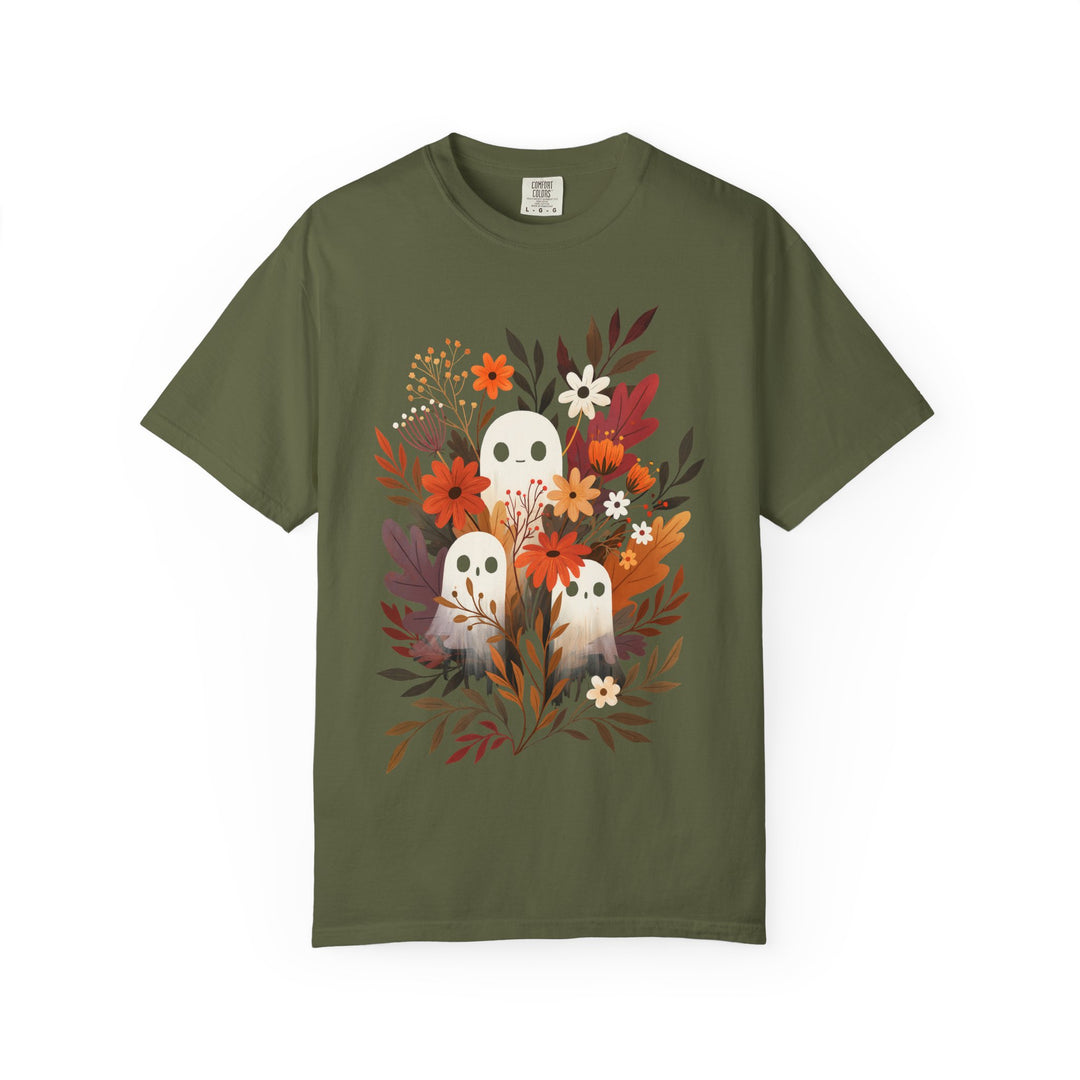 Autumn Ghosts Cute Fall Floral Womens WUNDERLAND Halloween Booteek Short Sleeve Tee