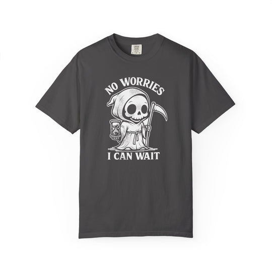 No Worries I Can Wait Grim Reaper Mens WUNDERLAND Halloween Booteek Short Sleeve Tee