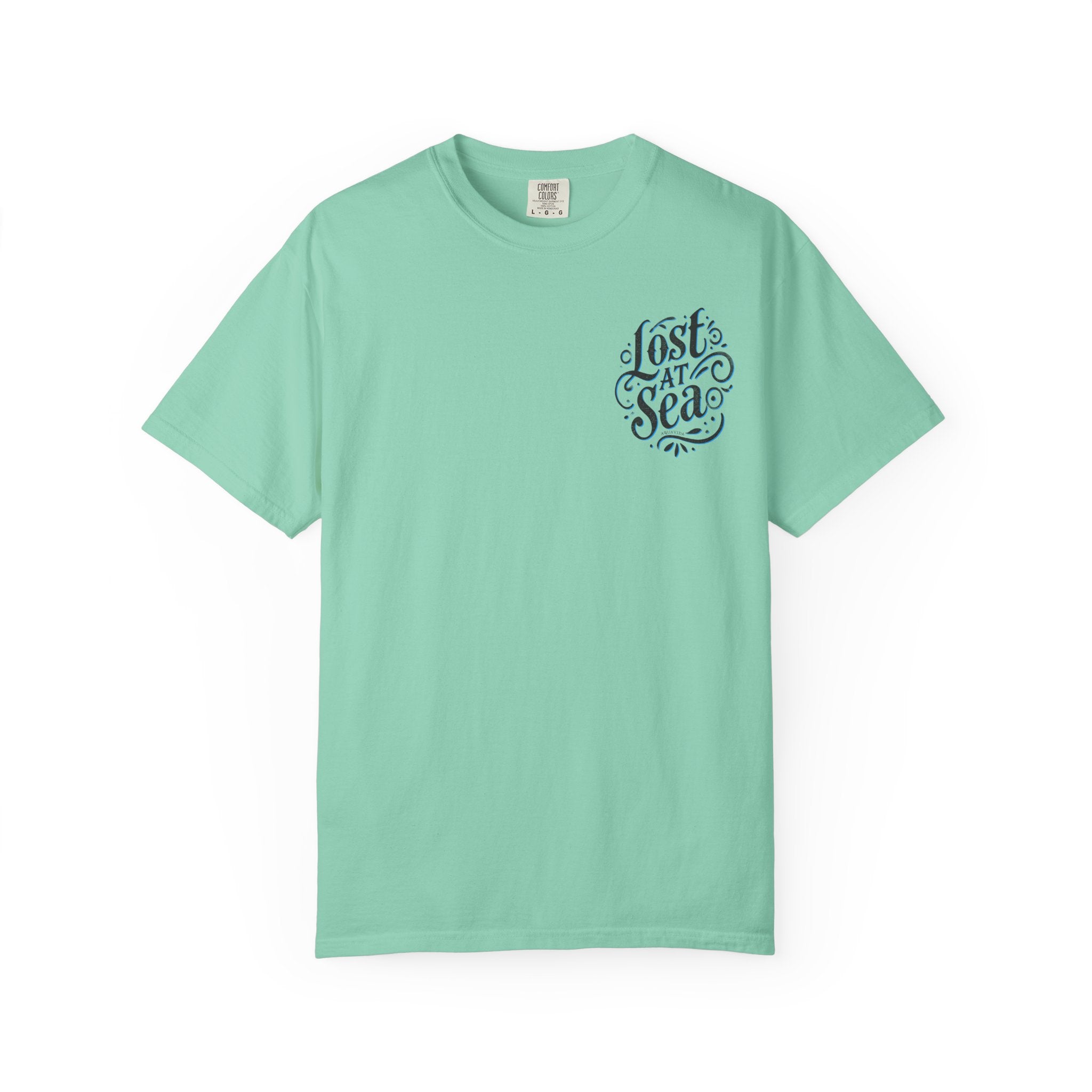 LOST AT SEA NAUTICAL COMPASS SKULLS Mens AQUA VIDA Short Sleeve Tee