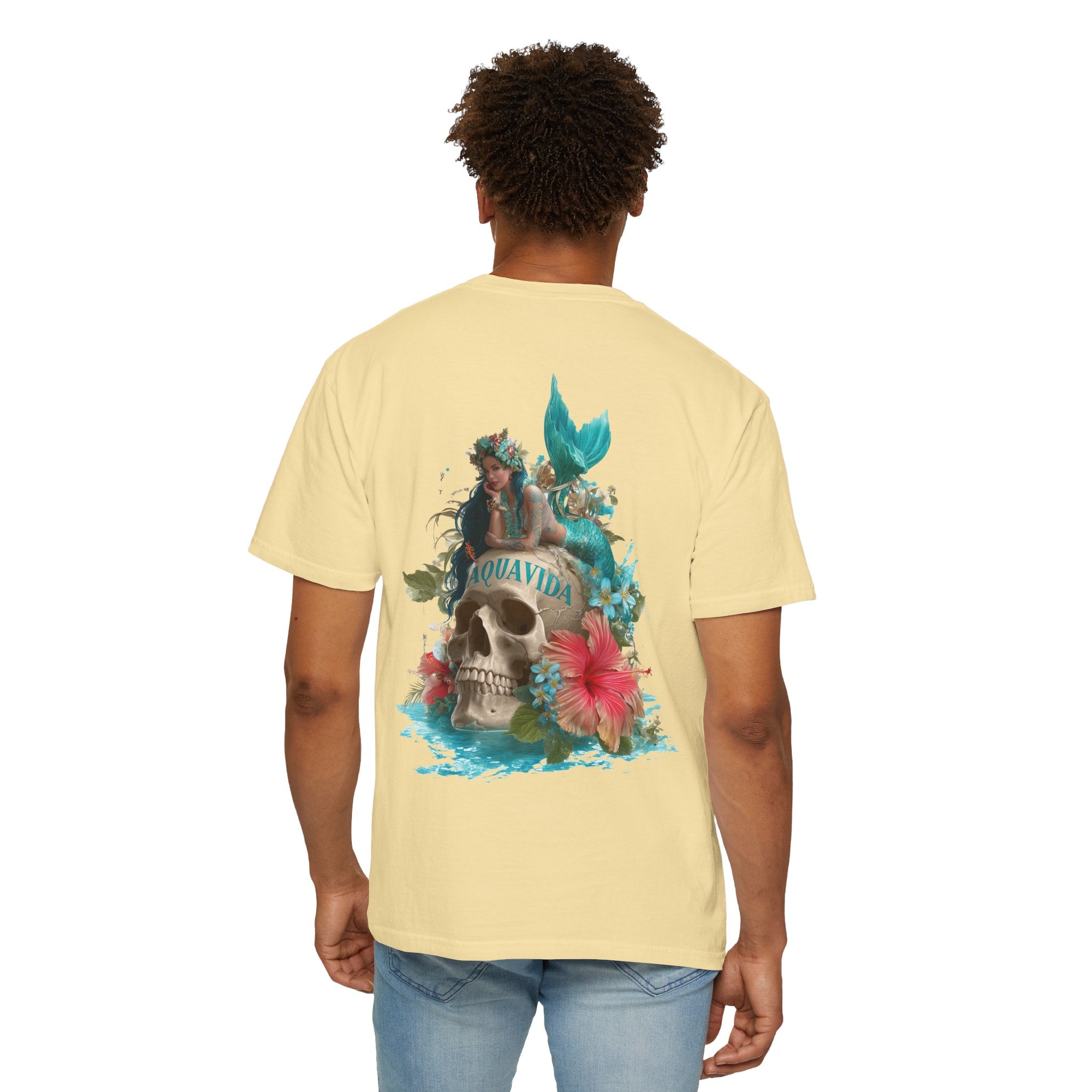 MERMAID SKULL Mens AQUA VIDA Short Sleeve Tee