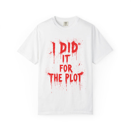 I Did It For The Plot Mens WUNDERLAND Halloween Booteek Short Sleeve Tee