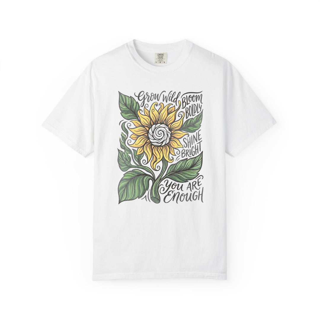 Grow Wild Sunflower Womens L'Atomique Relaxed Fit Comfort Colors Graphic Tee