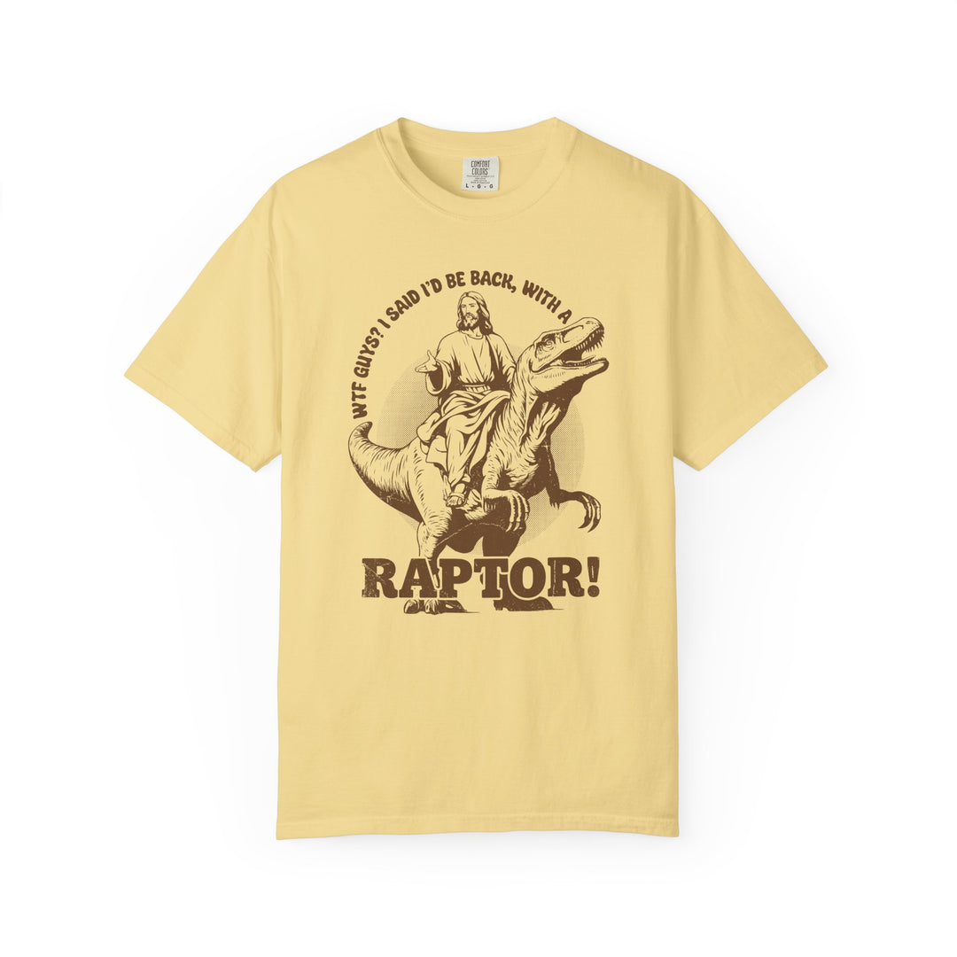 Vintage Jesus Riding Velociraptor Mens WUNDERLAND Vibes Short Sleeve Tee