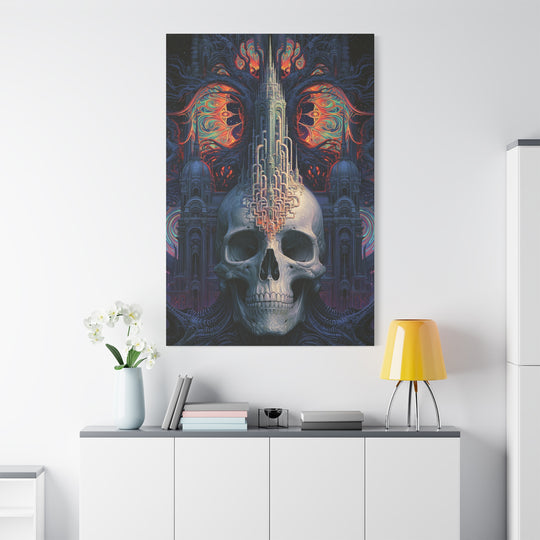 Sci Fi Psychedelic Skull Canvas Wall Art